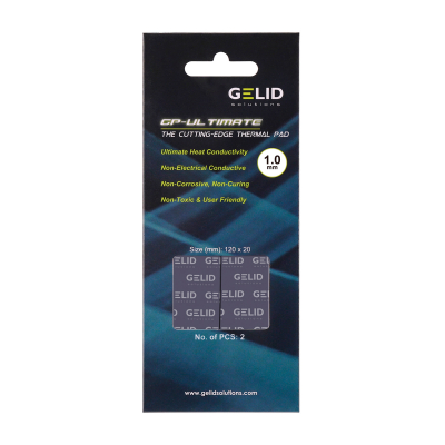 Термопрокладка, heatsink compound, Gelid GP-Ultimate, 120x20x1.5mm, 3.2g/cm3, (2шт/уп)