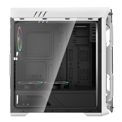 Корпус ПК без БП GameMax Optical G510  White <ATX, 4x120mm RGB, USB2.0x2, USB3.0x1, 440х205х470mm>