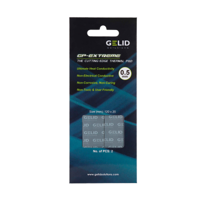 Термопрокладка, heatsink compound, Gelid GP-Extreme, 120x20x0,5mm, 2.8g/cm3, (2шт/уп)