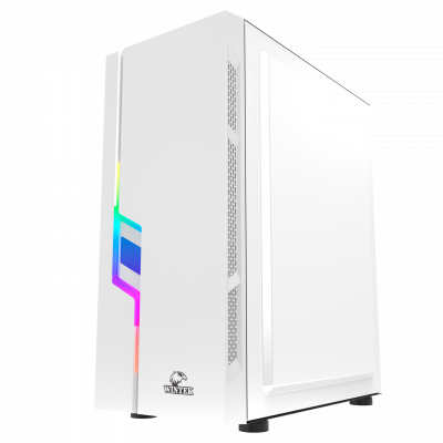 Корпус Wintek Light JX188-7-W TG, ATX/Micro ATX, USB 1*3.0/2*2.0, HD-Audio+Mic, 0,5 mm, 1*12cm fRGB 