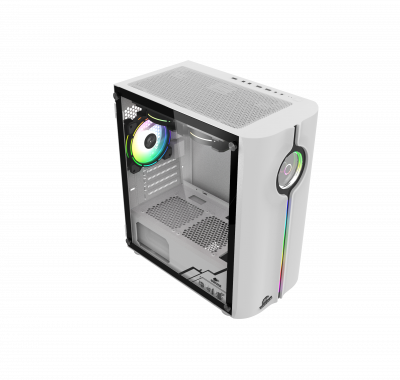 Корпус Wintek Baiterek 330-W TG, Micro ATX, USB2*3.0/1*2.0, HD-Audio+Mic, 0,5 mm, 1*12cm ARGB fan