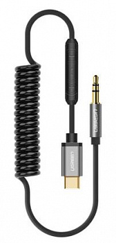 Кабель TypeC Ugreen AV143 на Audio 3.5mm <BLACK, 1M; 30634>