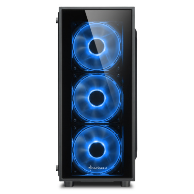 Корпус ПК без БП Sharkoon TG4 Blue <ATX, 2x3.5, 4x2.5, 2xUSB 3.0, Audio, 455*200*430mm>