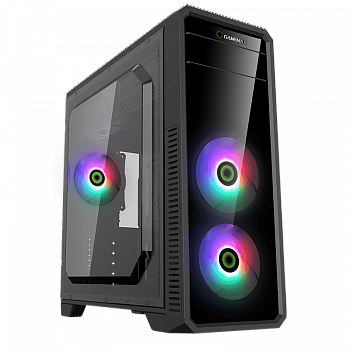 Корпус ПК без БП GameMax G561-FRGB <ATX, 3x120, USB2.0x2, USB3.0x1, HD Audio 452x200x424mm>