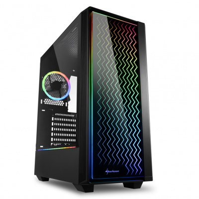 Корпус ПК без БП Sharkoon RGB LIT200 <ATX, 2x3.5, 6x2.5, 2xUSB 3.0, 1xUSB 2.0, Audio, 436*206*481mm>