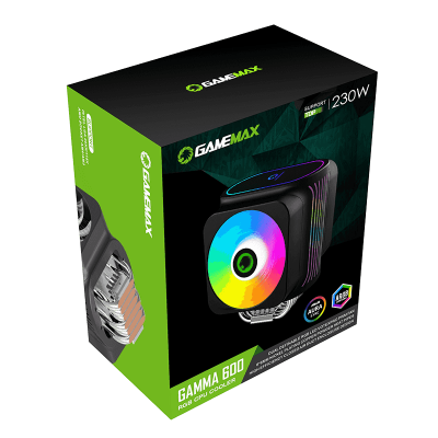 Вентилятор GameMax Gamma 600 RGB <1200/115X/LGA775/LGA1366, AM4, TDP230W, 4 PIN>