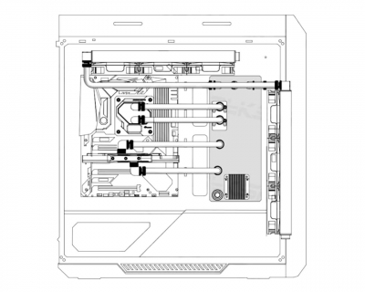 Плата для кейса Asus Rog Strix Helios Bykski RGV-AS-STRIXHS-P + помпа CP-PMD3COV-X