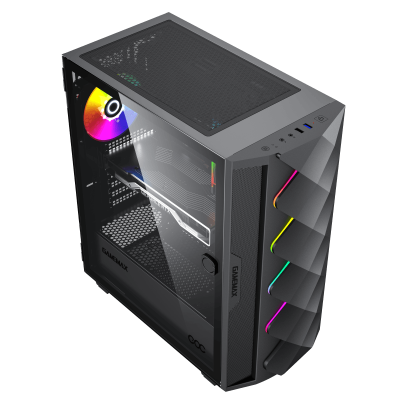 Корпус ПК без БП GameMax Diamond COC Black <MATX, 1x120FAN, 1x140COC>