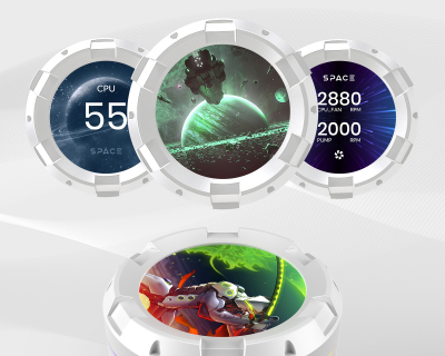 Водяное охлаждение для процессора ID COOLING SL360 XE ( lcd-экран ) white