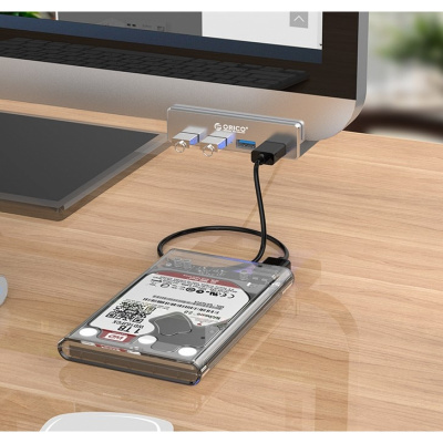 USB Хаб ORICO MH4PU-SV-BP <USB3.0 Type-A, 4xUSB, 100cm, 89*46*23mm>