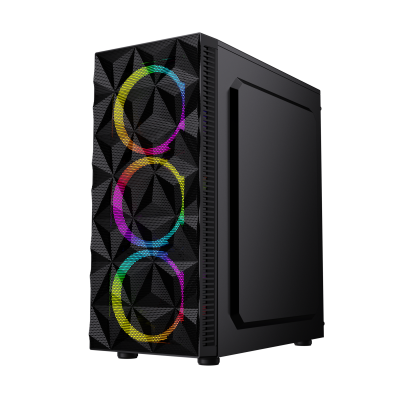 Корпус Wintek Spike G02 TG, ATX/Micro ATX, USB 1*3.0/2*2.0, HD-Audio+Mic, 0,5 mm, 3*12cm ARGBfan