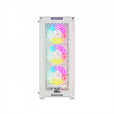 Корпус Wintek Andromeda PRO E306M-W TG, ATX/Micro ATX, USB 2*3.0/1*2.0, 0,5mm, 3*12cm RGB fan, White