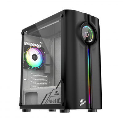 Корпус Wintek Baiterek 330-B TG, Micro ATX, USB 2*3.0/1*2.0, HD-Audio+Mic, 0,5 mm, 1*12cm ARGB fan