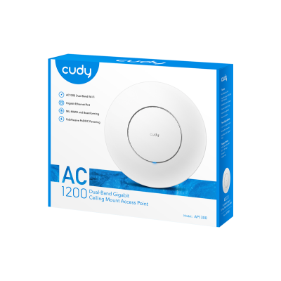 Точка доступа настенная/потолочная CUDY AP1300 <AC1200 Dual Band Gigabit Ceiling Mount Access>