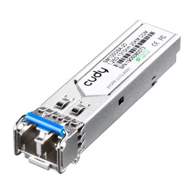 Оптический трансивер GbE SFP CUDY SM100GSA-20 <1.25Gbs,  SM, 1310nm FP, 20km, 12.5dB>