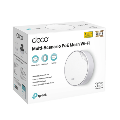 PoE Mesh Wi-Fi система GbE для помещений AX3000 Tp-Link Deco X50-PoE(3-pack) Wi-Fi 6