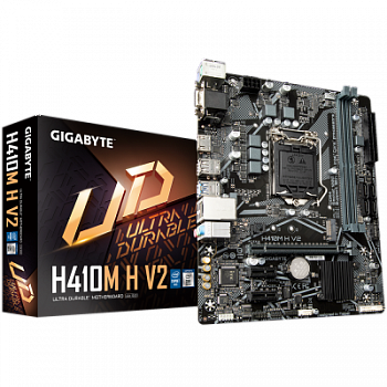 Материнская плата S-1200 GIGABYTE H410M H V2 <mATX, 2DDR4, Dsub+HDMI, GbLAN>