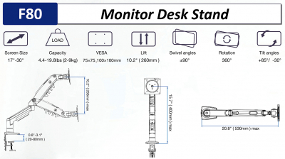 Крепление для монитора North Bayou F80 <17''-30''>