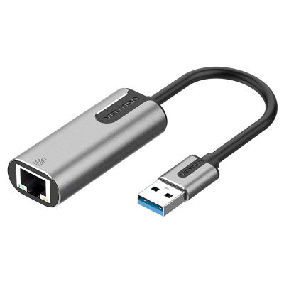 Адаптер USB Vention CEWHB <USB 3.0-A to Gigabit Ethernet Adapter Gray 0.15M Aluminum Alloy Type>
