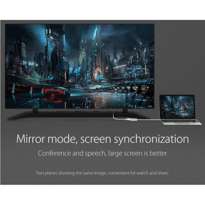 Переходник видео ORICO RCH-SV-PRO <Type-C/HDMI, 4K@60Hz, 15см, SILVER>