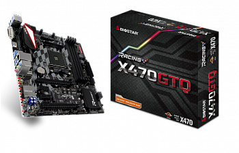 Материнская плата AM4 Biostar X470GTQ <mATX, 4xDDR4, HDMI, DVI, M2, USB2.0*2, USB3.1*8>
