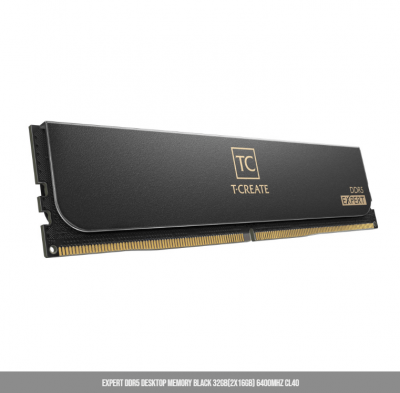 Оперативная память 32GB Kit (2x16GB) 6400MHz DDR5 TeamGroup EXPERT CL40 Black CTCED532G6400HC40BDC01