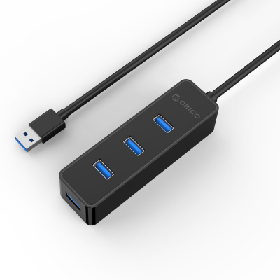 USB Хаб ORICO W5PH4-U3-V1-BK-BP <USB3.0x4, Cable 30cm, 105*33*24mm, BLACK>