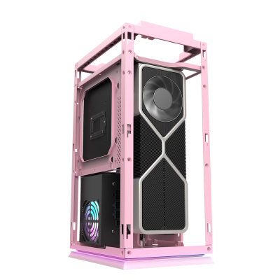 Корпус ПК без БП DarkFlash DLH21 PINK <ITX, 1x3.5, 2xUSB 3.0, 1xType C, 238.8*175*412mm >