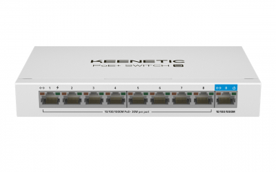 Коммутатор POE Keenetic (KN-4710) POE+Switch 9 <9 x 1 Гбит/с: 1 x RJ-45, 8 x RJ-45 + PoE-out>