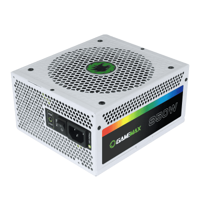 Блок питания ПК  850W GameMax RGB-850 <12cm fan, with APFC, 1x24PIN,1x12V8pin(4+4),8xSATA> Белый