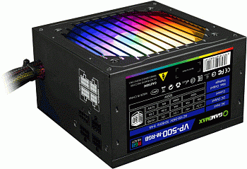 Блок питания ПК  500W GameMax VP-500-RGB-M <Модульный, 500W, APFC, 120mm, 4xSATA, 3x4PIN>