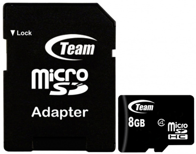 Карта памяти CLASS 10 TEAM 8GB MICRO SDHC W/1Adapter