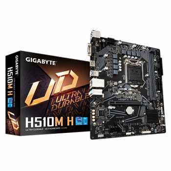 Материнская плата S-1200 GIGABYTE H510M-H <H510, PCI-Ex 4.0, D-SUB+HDMI, 1xM.2, 4xSATA>V2