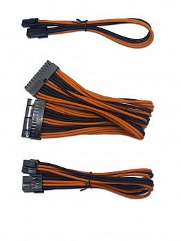 Кабель комплект питания ПК ORANGE-BLACK <папа-мама, Pin*1, 8Pin*2, 4Pin*2, без фиксаторов>