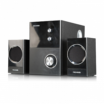 Акустическая система 2.1 Microlab M-223 <17Вт-4Вт*2+9Вт, Выход 2RCA, Чёрный>