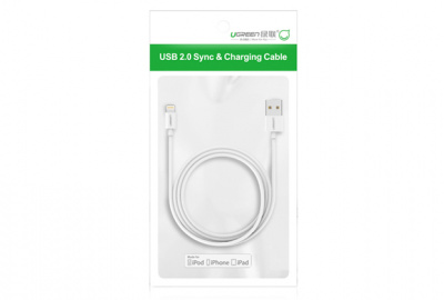 Кабель Lightning Ugreen US155 <USB2.0, 2m, WHITE, 20730>