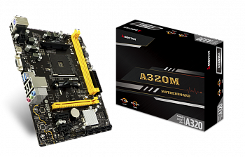 Материнская плата AM4 Biostar A320MH <mATX, 2xDDR4, VGA, HDMI, USB2.0 F4/R2, USB3.1 F3/R1>