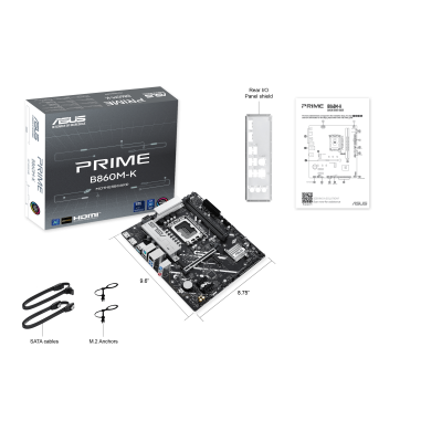 Материнская плата ASUS PRIME B860M-K, LGA1851 B860 2xDDR5 4xSATA 2xM.2 HDMI DP USB-C mATX Материнская плата ASUS PRIME B860M-K, LGA1851 B860 2xDDR5 4xSATA 2xM.2 HDMI DP USB-C mATX