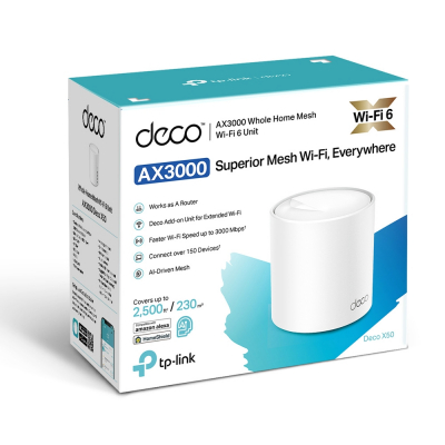 Домашняя Mesh Wi-Fi система GbE AX3000 Tp-Link Deco X50 (1-pack) Wi-Fi 6