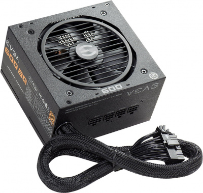 Блок питания ПК 600W EVGA 600 BQ <APFC, 12 СМ, 80+ Bronze SM 110-BQ-0600-K2>