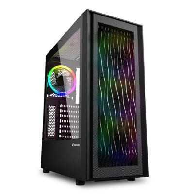Корпус ПК без БП Sharkoon RGB WAVE <ATX, 2x3.5, 5x2.5,2xUSB 3.0, 1xTypeC, Audio, 403*200*456mm>