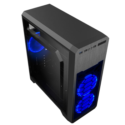 Корпус ПК без БП GameMax G563 <ATX, 3x120mm, USB2.0x2, HD Audio, 418х200х452mm>