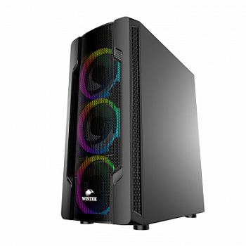 Корпус Wintek Star JX188-2 TG, ITX/ATX, USB 1*3.0/2*2.0, HD-Audio+Mic, 0,5mm, 3*ARGB fan +controller