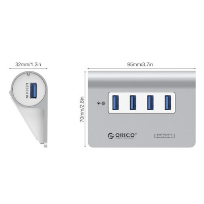 USB Хаб ORICO M3H4-V1-SV (BP) <USB3.0x4, SILVER, 93*66*32mm M3H4-V1-SV-BP> USB Хаб ORICO M3H4-V1-SV (BP) <USB3.0x4, SILVER, 93*66*32mm M3H4-V1-SV-BP>