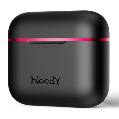 Наушники TWS Bloody M90-Black+Red <BTv5.1, 500+40mAh, MOCI, 102dB, ANC, беспроводная зарядка>