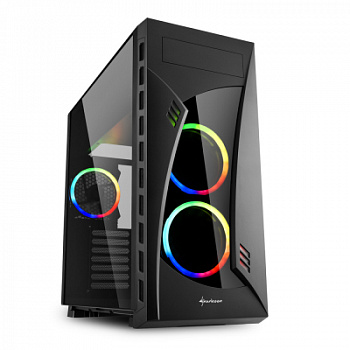 Корпус ПК без БП Sharkoon NIGHT SHARK RGB <EATX, 3x3.5, 5x2.5,2xUSB 3.0,2xUSB2.0, 503*210*475mm>