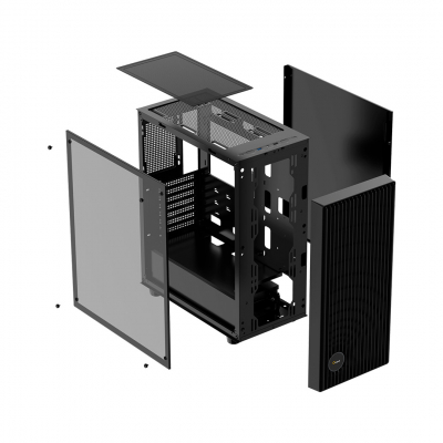 Корпус ПК без БП Ocypus Gamma C70 BK ARGB ATX/mATX/ITX 2xUSB Черный Gamma-C70-BKG400XX-GL