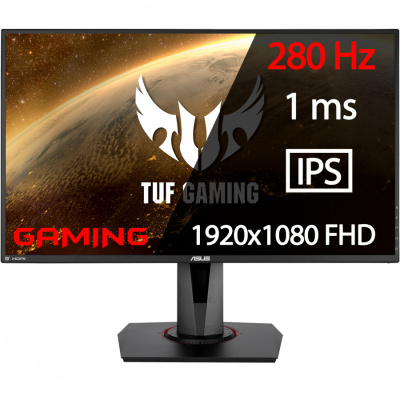 Монитор ЖК 27" ASUS TUF Gaming VG279QM<1920x1080, 1ms, 280ГЦ, 400 cd/m2, HDMI*2, DP, SP 2W, Black>