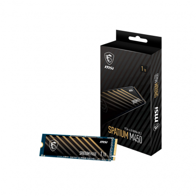 Твердотельный накопитель 1000Gb SSD MSI SPATIUM M450 M.2 PCIe NVMe R3600Mb/s W3000MB/s SPATIUM M450
