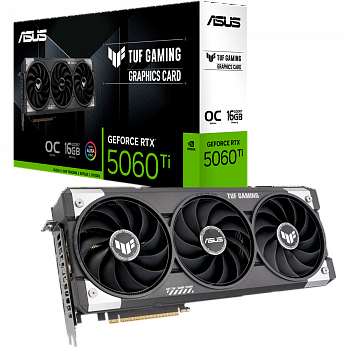 Видеокарта ASUS RTX 5060 Ti 16GB TUF-RTX5060TI-O16G-GAMING (GDDR7, 128-bit, HDMI, 3xDP)